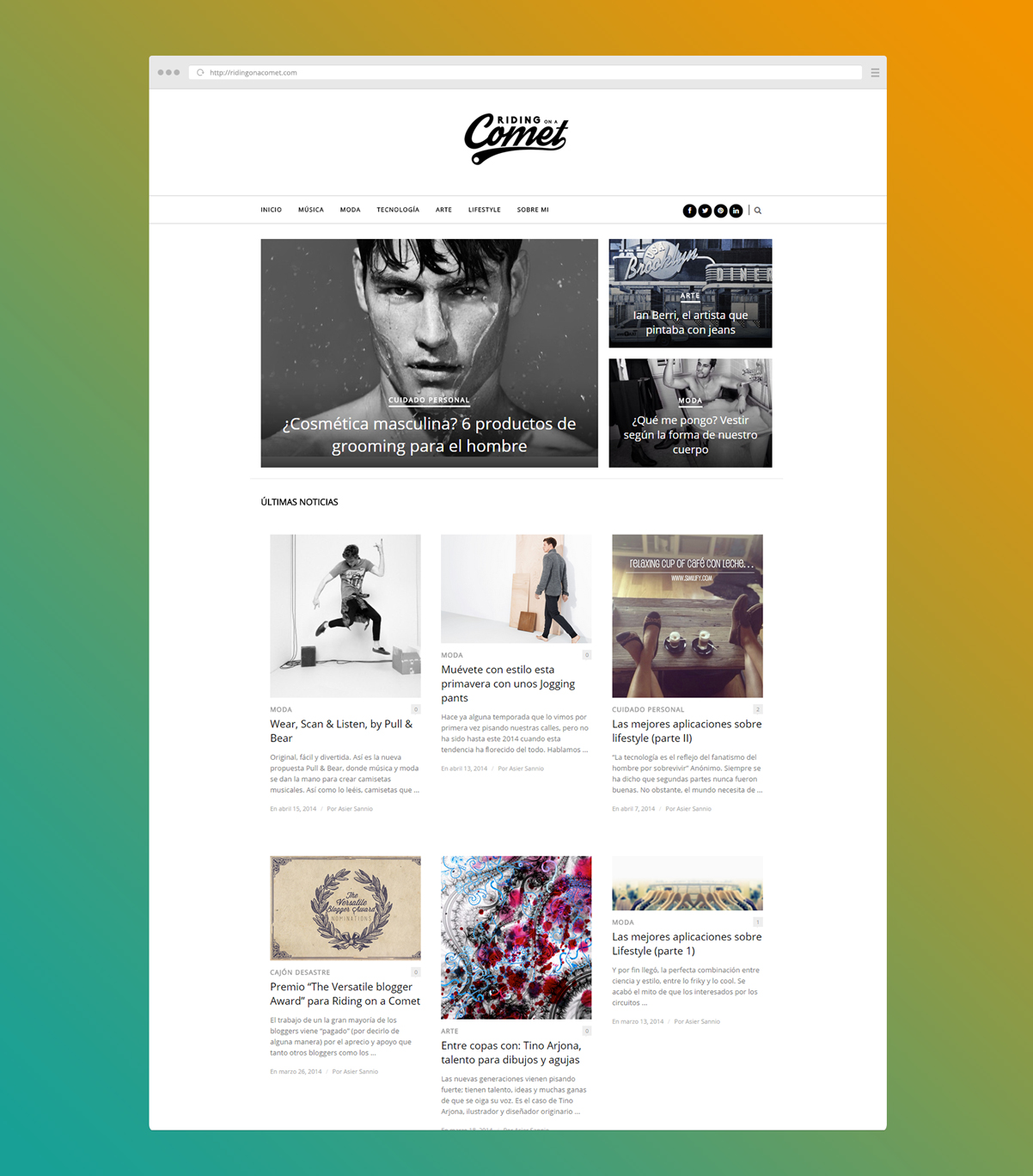 Riding on a Comet, diseño de magazine - revista online, página web, logotipo e identidad corporativa . Donostia, Guipúzcoa.